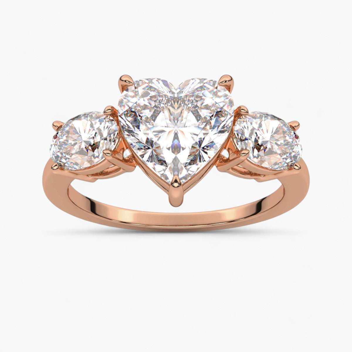Emerald Cut Three Stone Diamond Engagement Ring