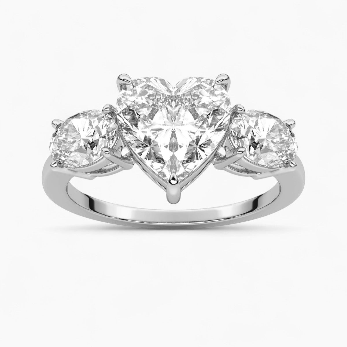 Emerald Cut Three Stone Diamond Engagement Ring