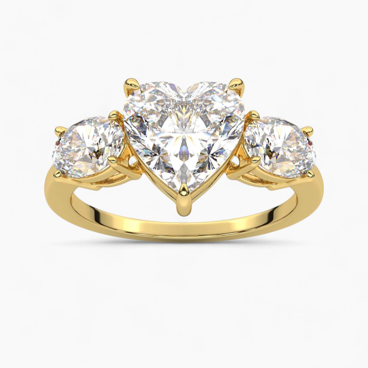 Emerald Cut Three Stone Diamond Engagement Ring