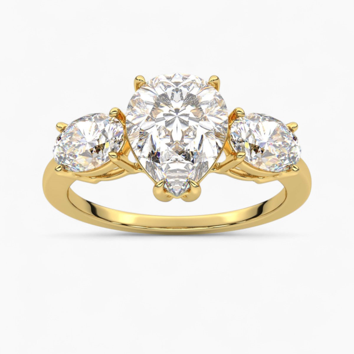 Emerald Cut Three Stone Diamond Engagement Ring