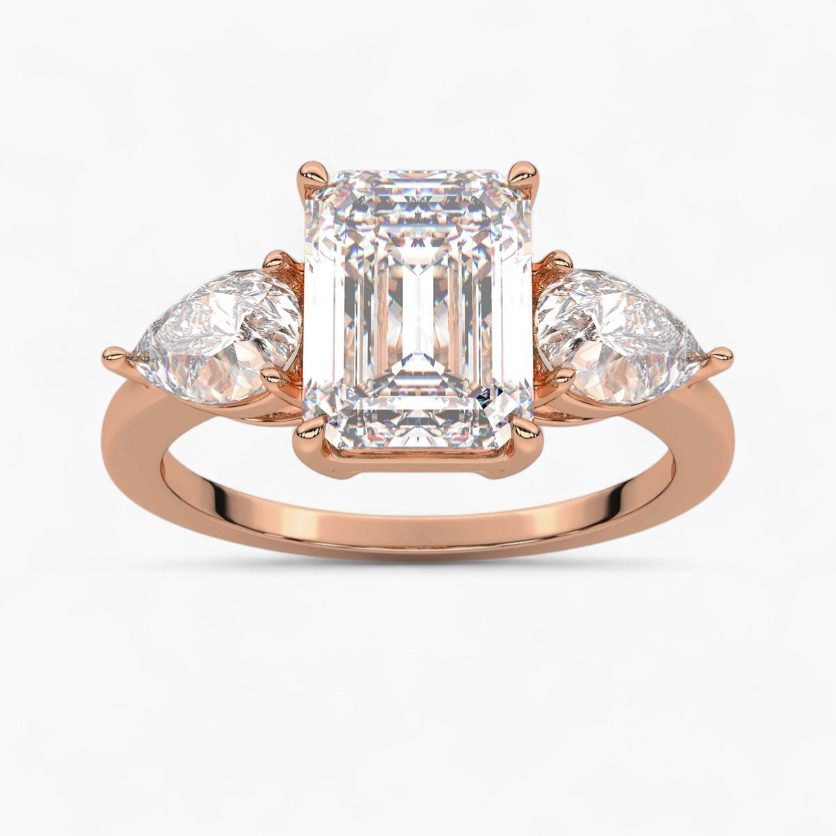 Round Cut Three Stone Diamond Engagement Ring