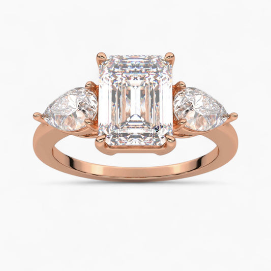 Round Cut Three Stone Diamond Engagement Ring