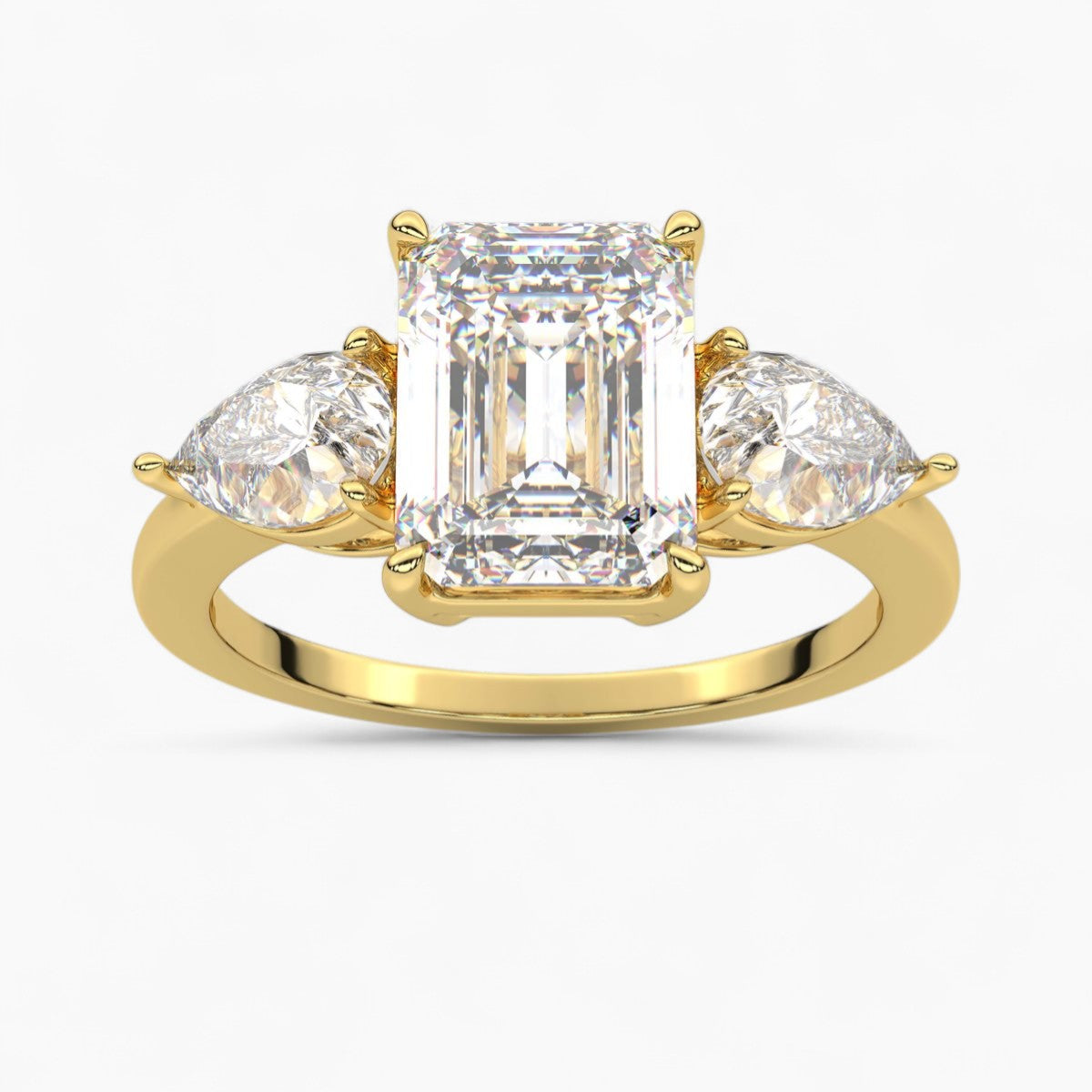 Round Cut Three Stone Diamond Engagement Ring