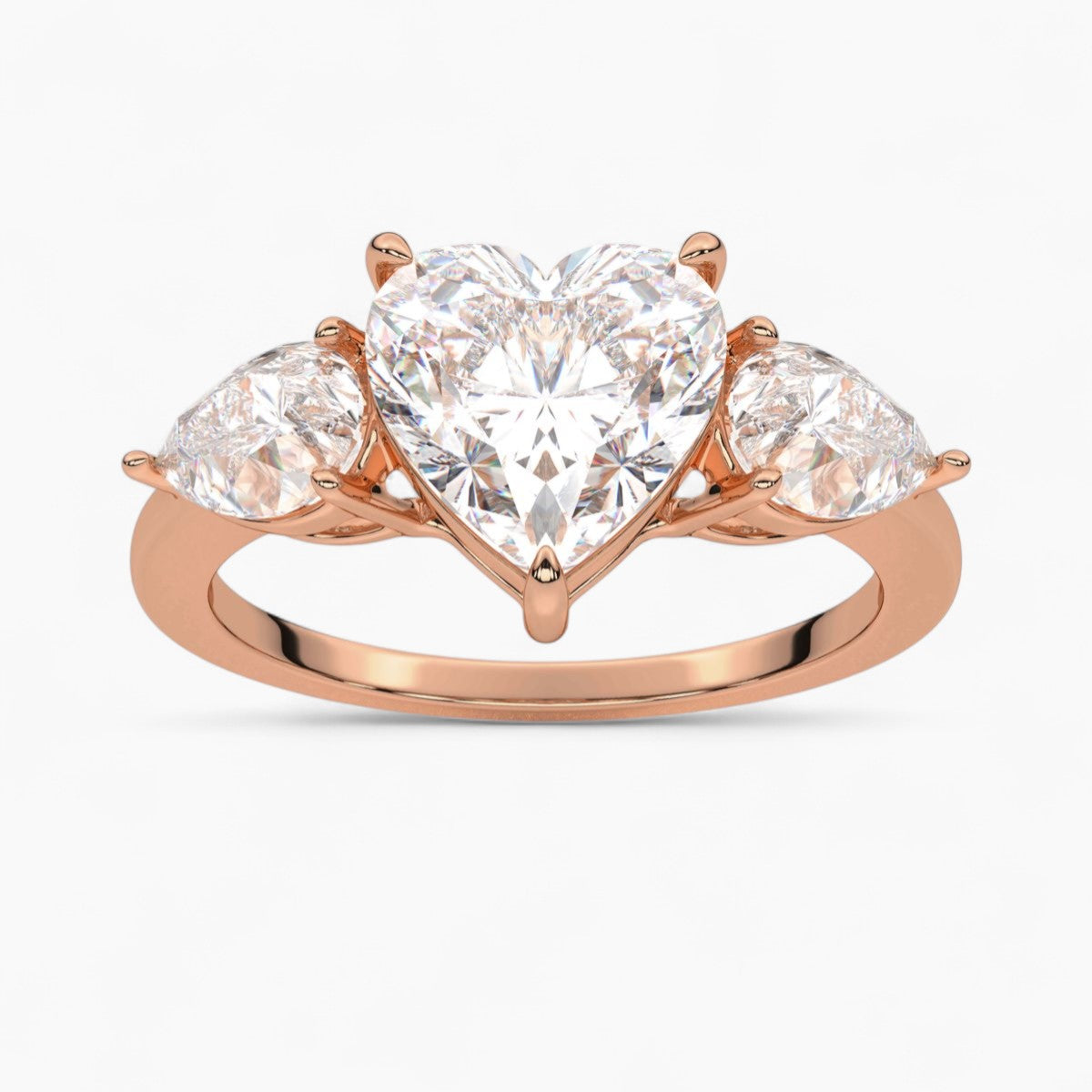 Round Cut Three Stone Diamond Engagement Ring