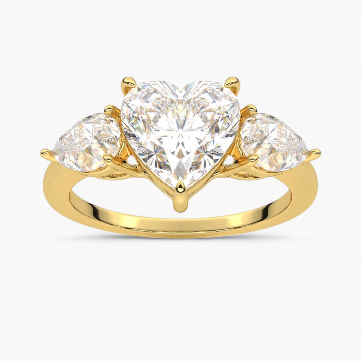 Round Cut Three Stone Diamond Engagement Ring