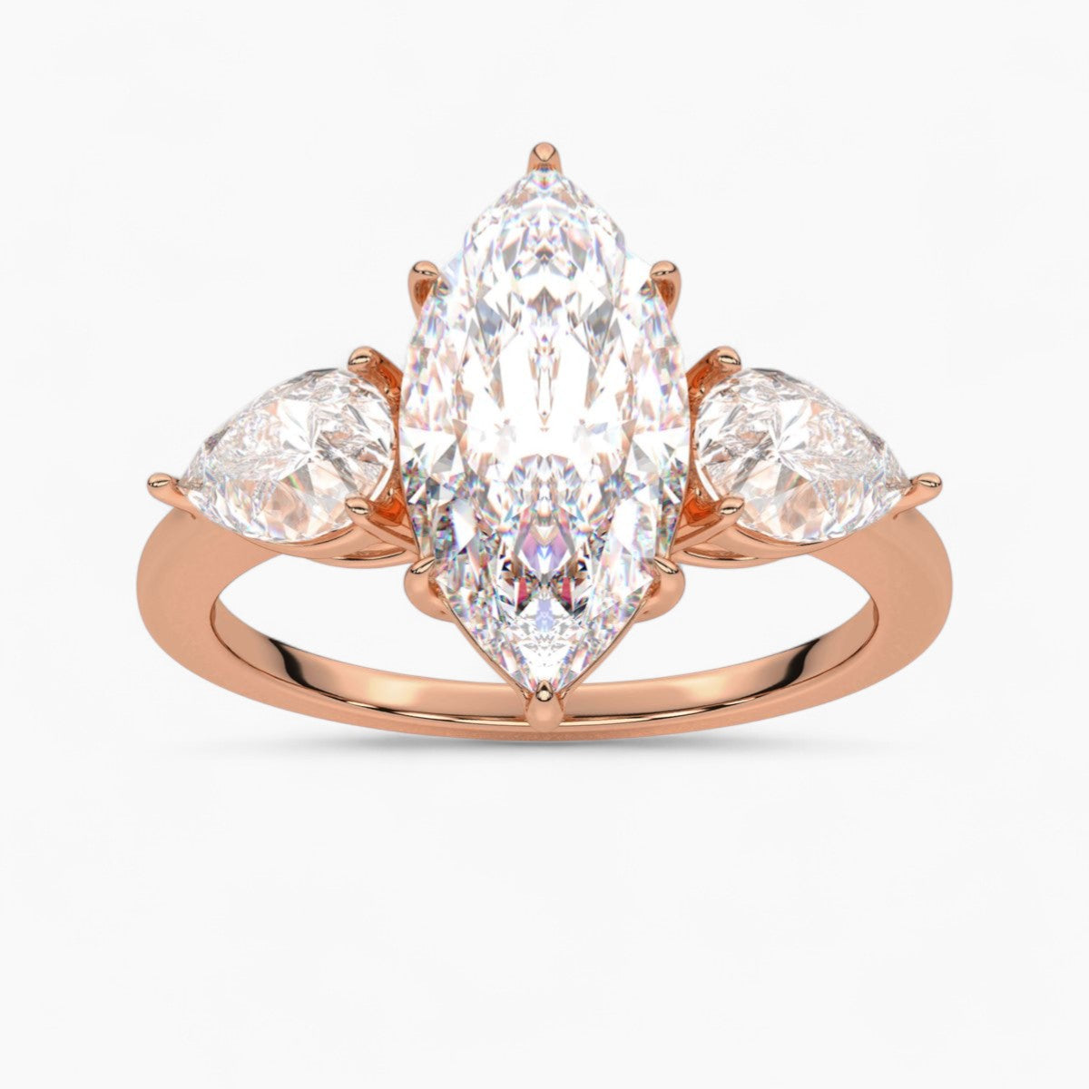 Round Cut Three Stone Diamond Engagement Ring