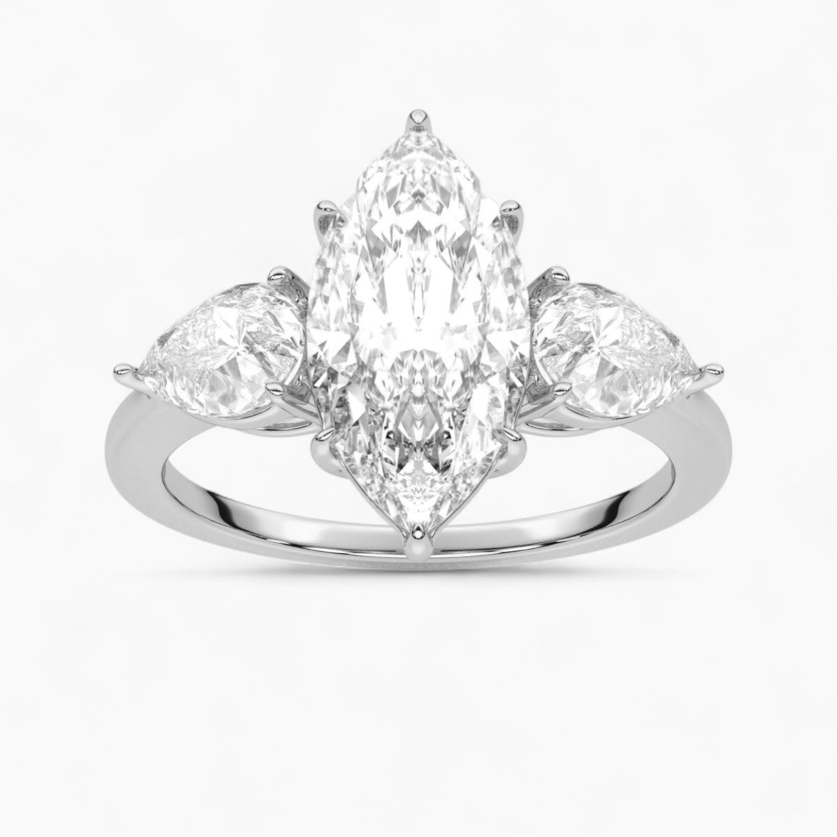 Round Cut Three Stone Diamond Engagement Ring