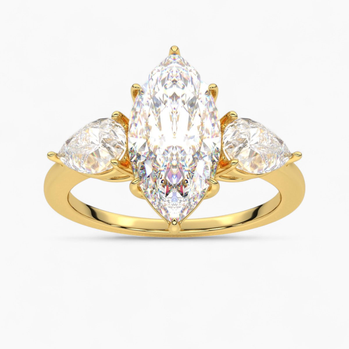 Round Cut Three Stone Diamond Engagement Ring