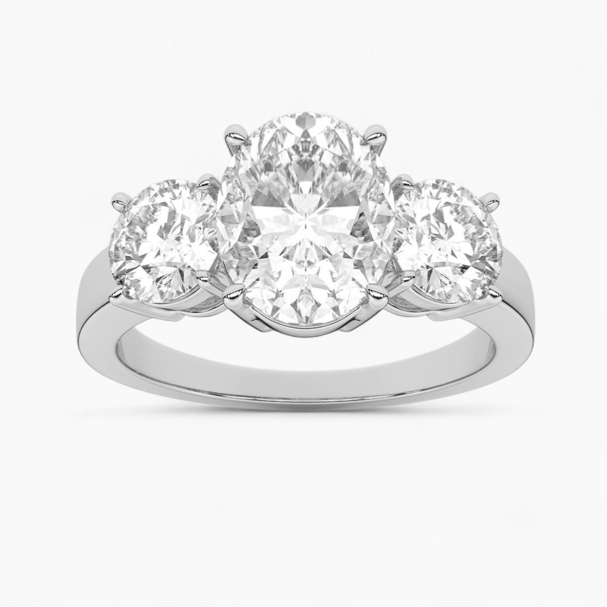 Round Cut Three Stone Diamond Engagement Ring