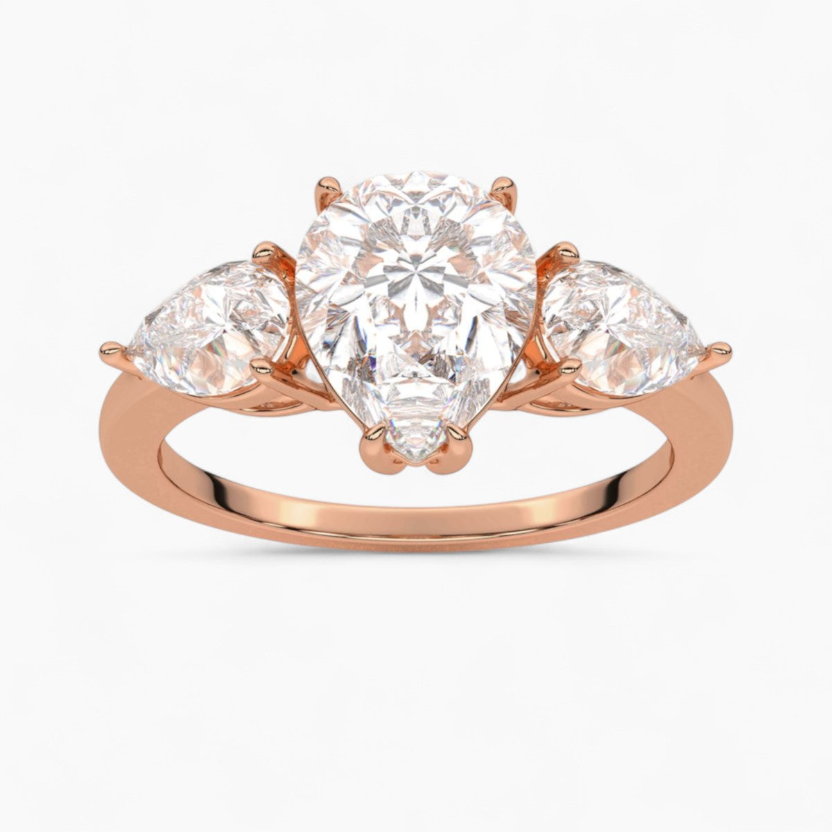 Round Cut Three Stone Diamond Engagement Ring