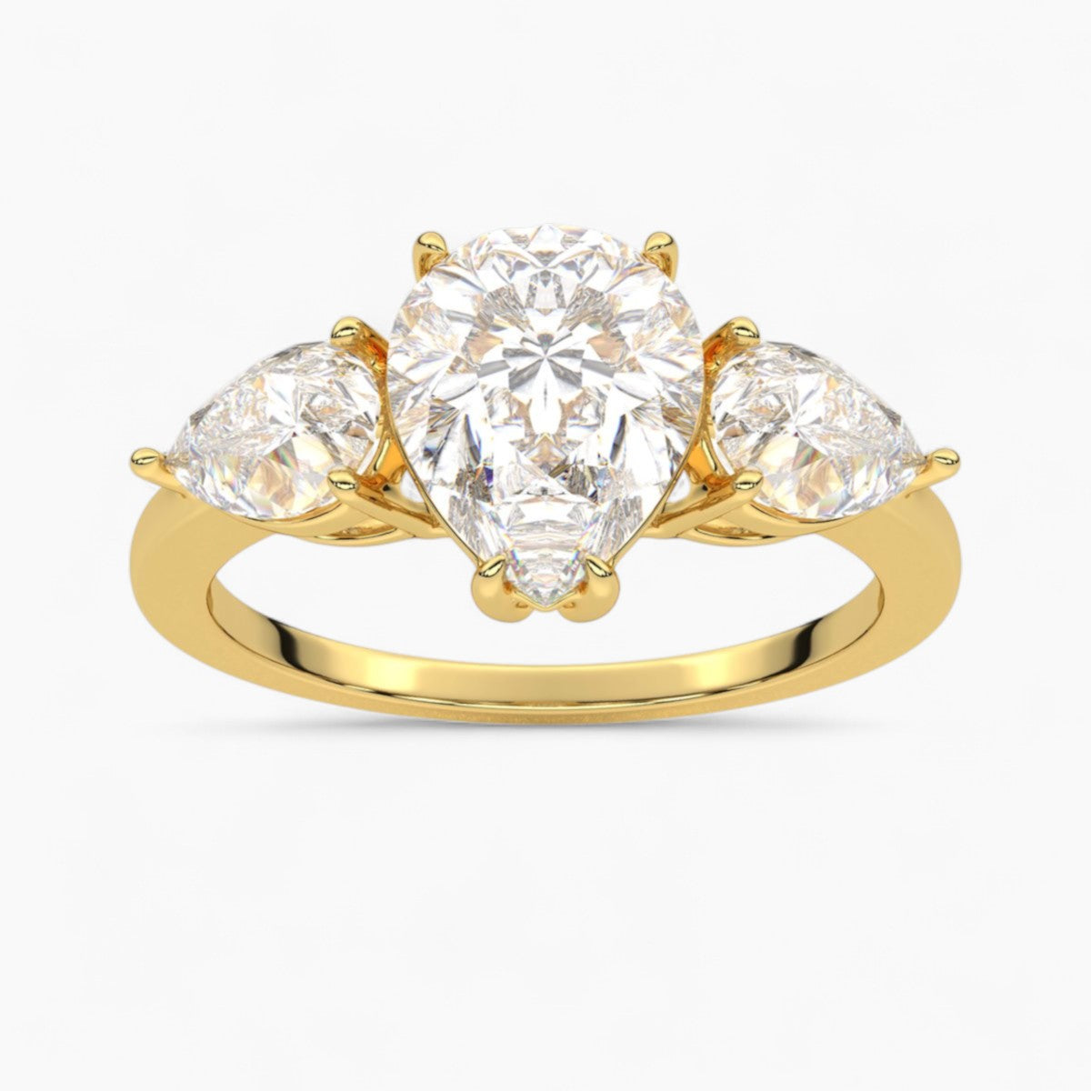 Round Cut Three Stone Diamond Engagement Ring