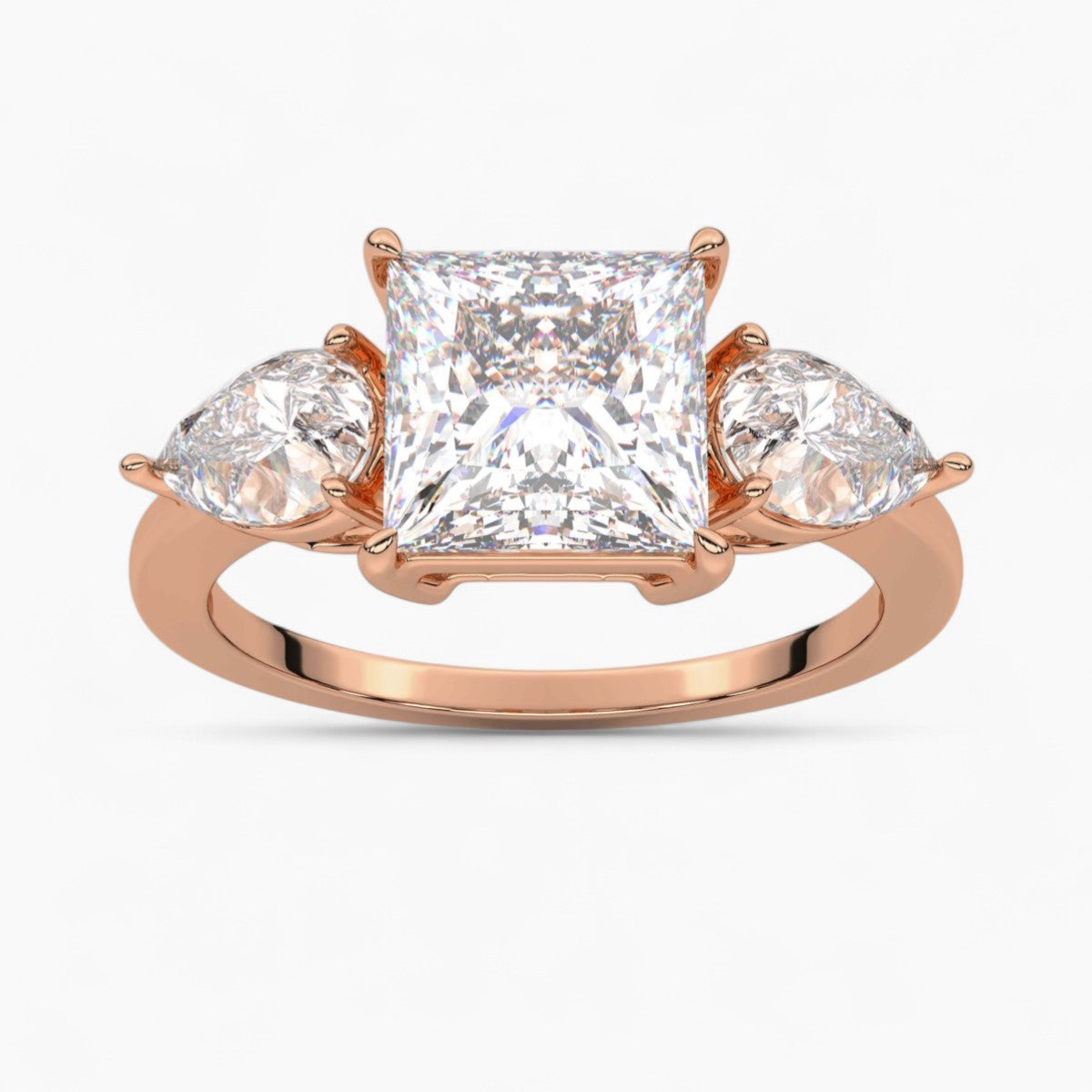 Round Cut Three Stone Diamond Engagement Ring