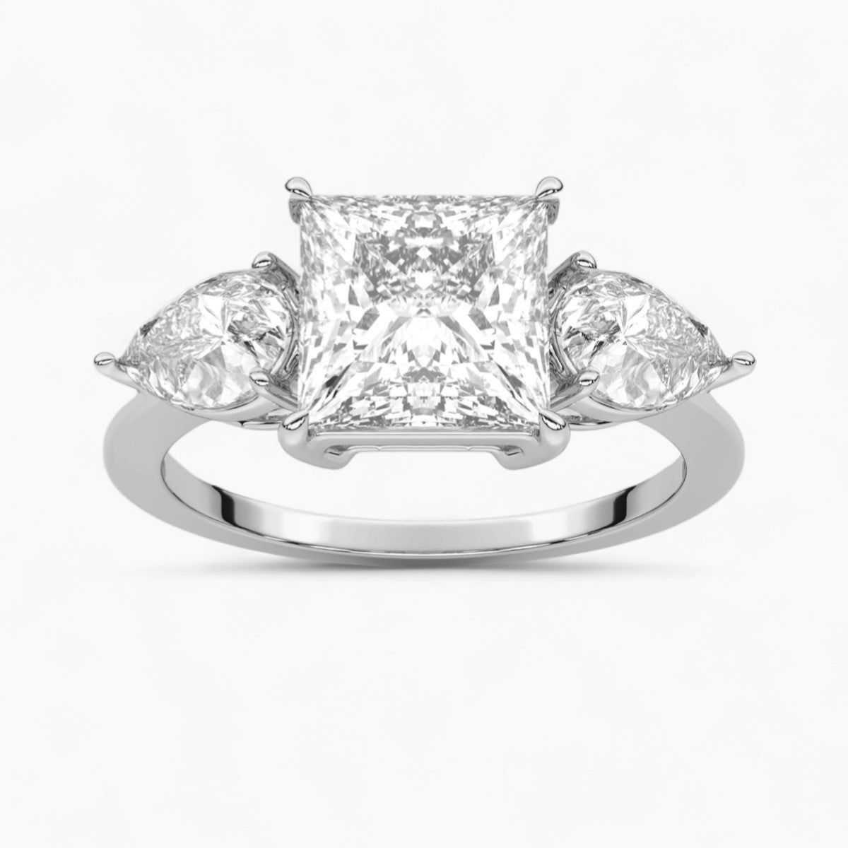 Round Cut Three Stone Diamond Engagement Ring