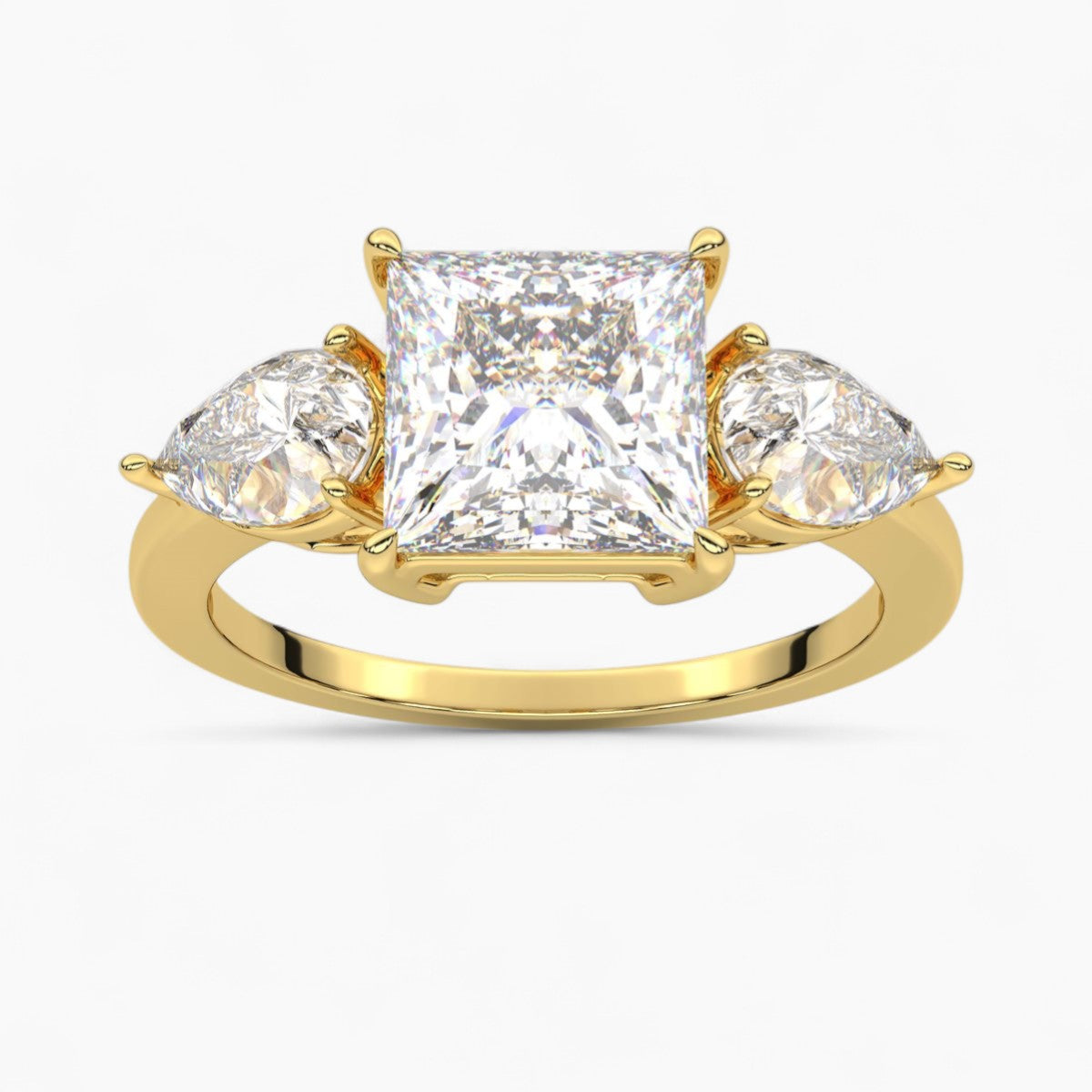 Round Cut Three Stone Diamond Engagement Ring