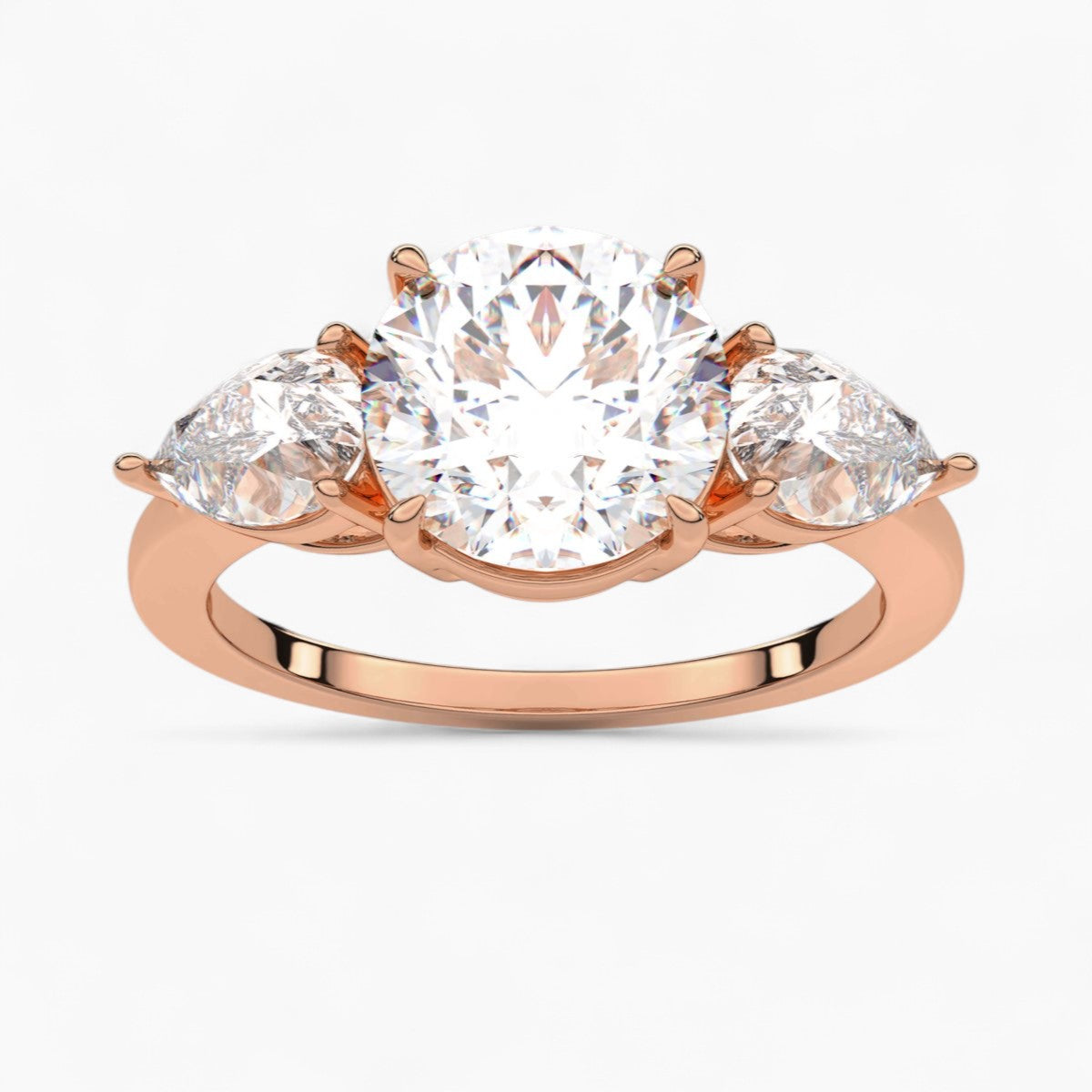 Round Cut Three Stone Diamond Engagement Ring