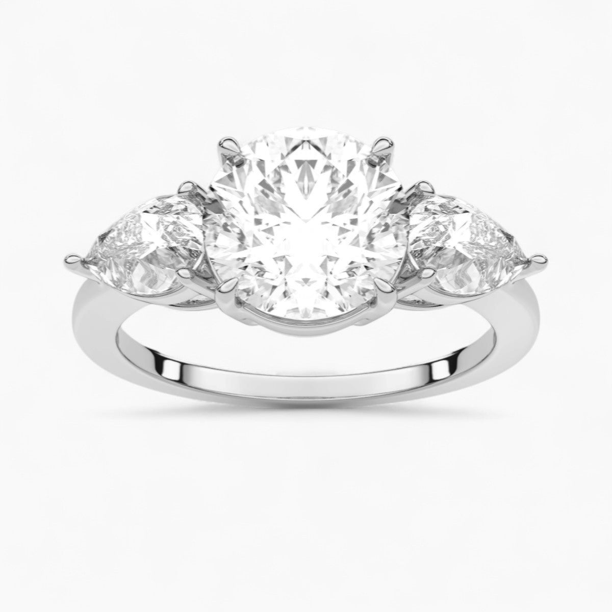 Round Cut Three Stone Diamond Engagement Ring