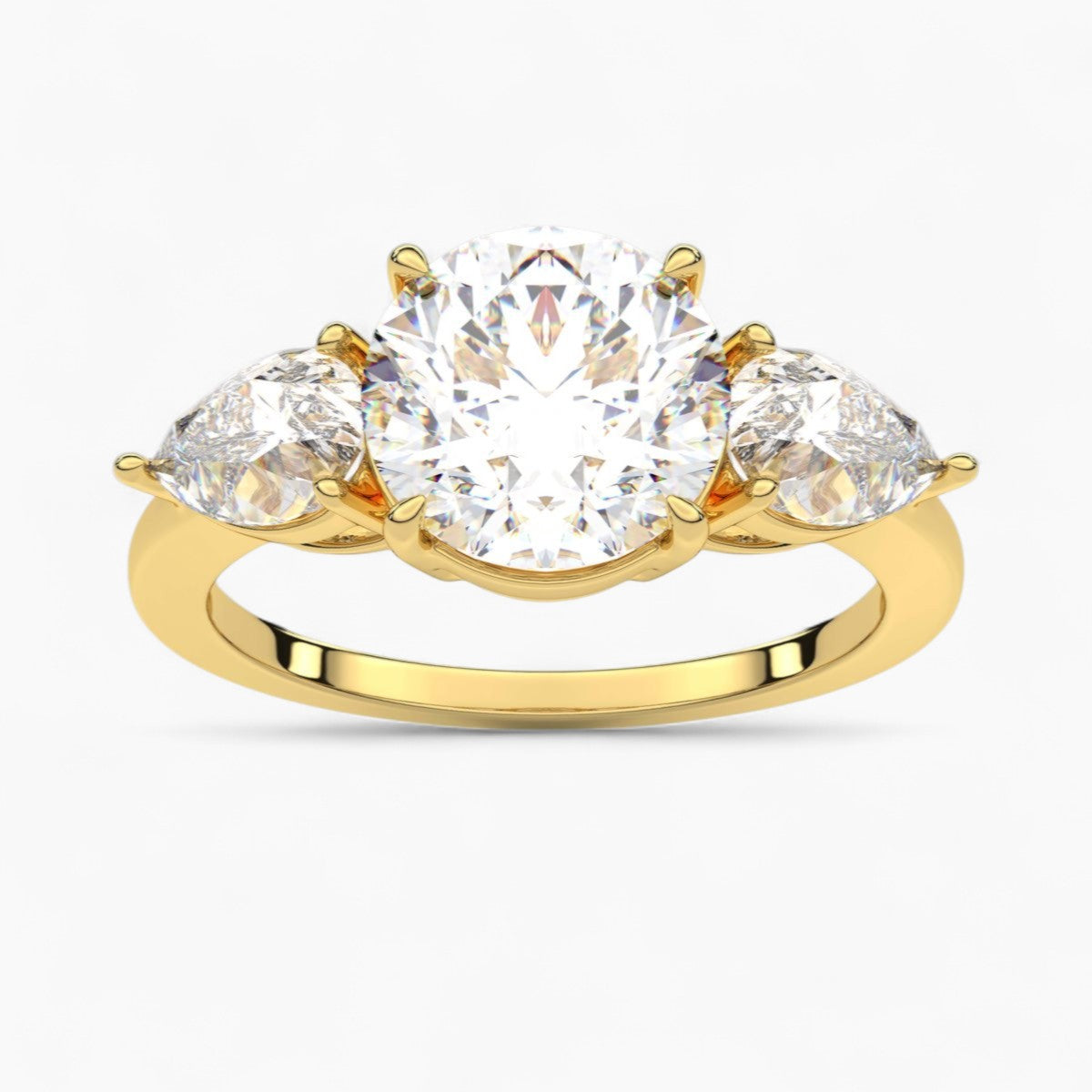 Round Cut Three Stone Diamond Engagement Ring