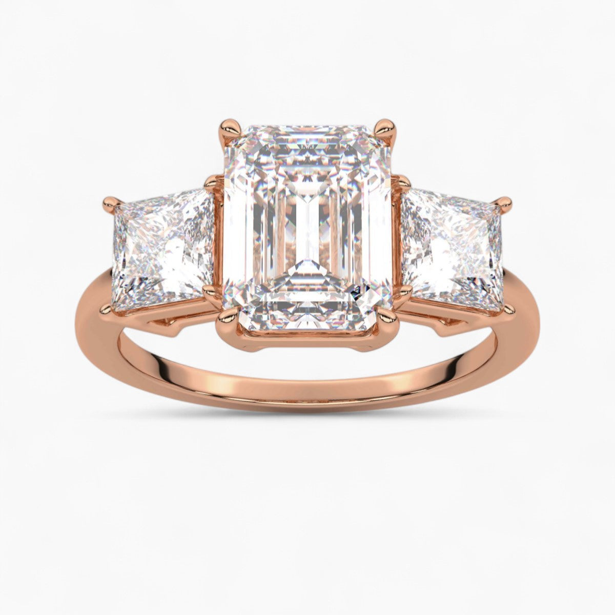 Heart Cut Three Stone Diamond Engagement Ring