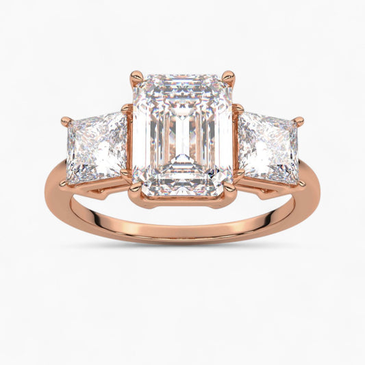 Heart Cut Three Stone Diamond Engagement Ring