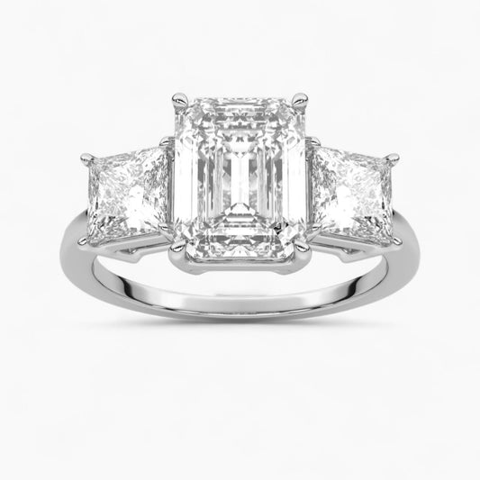 Heart Cut Three Stone Diamond Engagement Ring