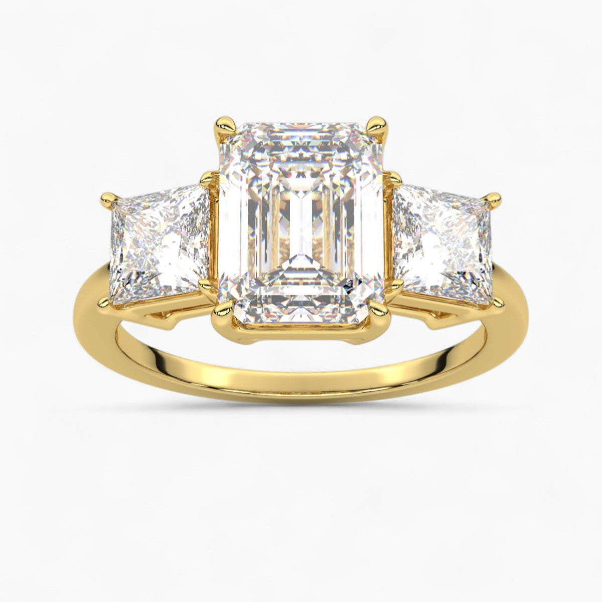 Heart Cut Three Stone Diamond Engagement Ring