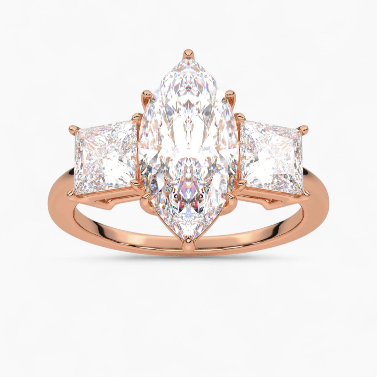 Heart Cut Three Stone Diamond Engagement Ring