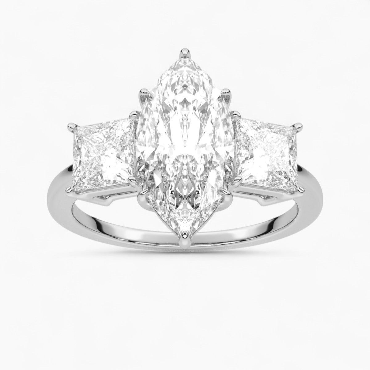 Heart Cut Three Stone Diamond Engagement Ring
