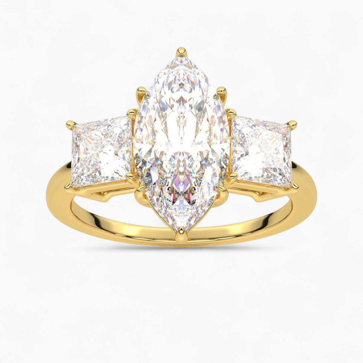 Heart Cut Three Stone Diamond Engagement Ring