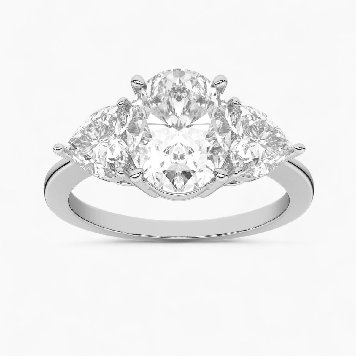 Heart Cut Three Stone Diamond Engagement Ring