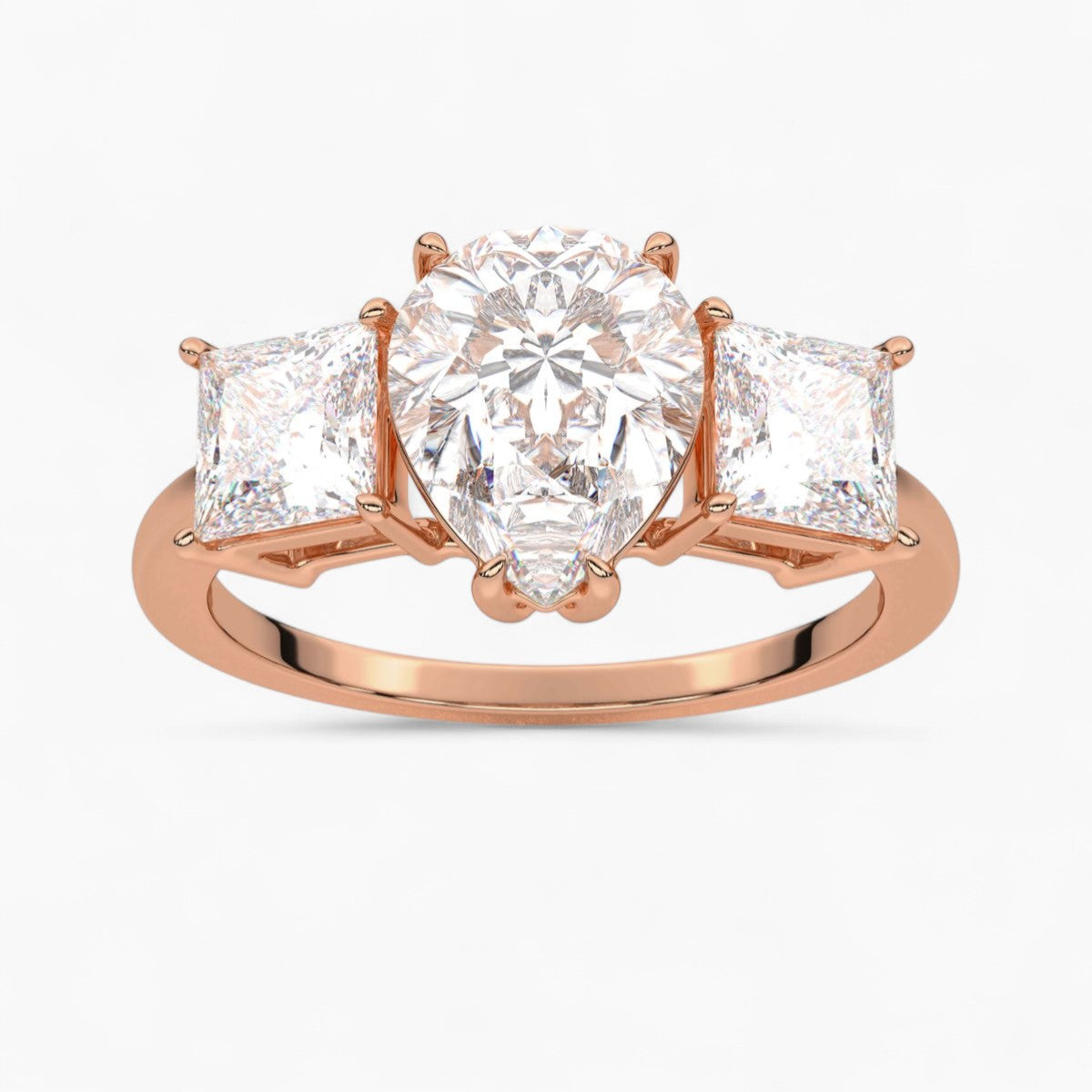 Heart Cut Three Stone Diamond Engagement Ring