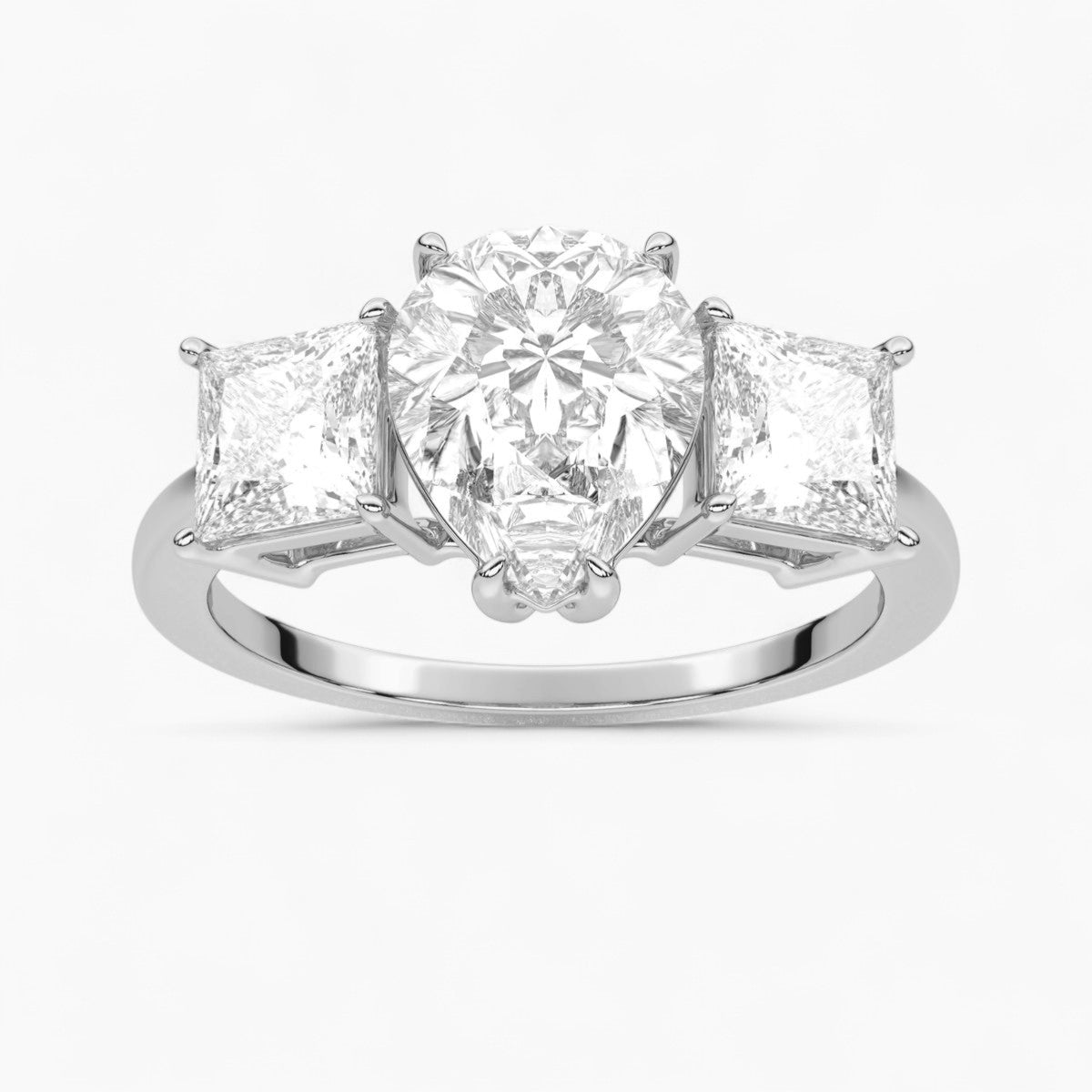 Heart Cut Three Stone Diamond Engagement Ring