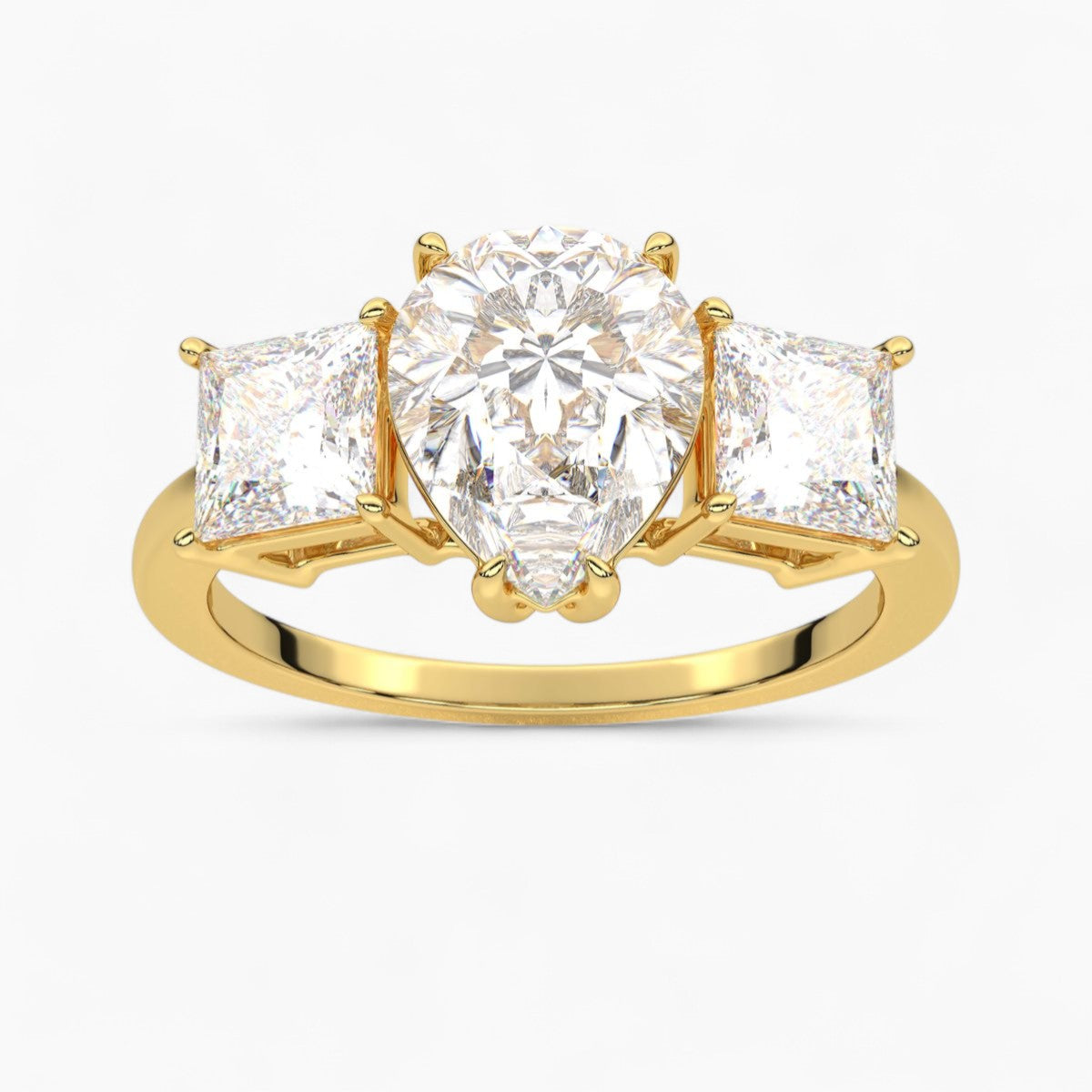 Heart Cut Three Stone Diamond Engagement Ring