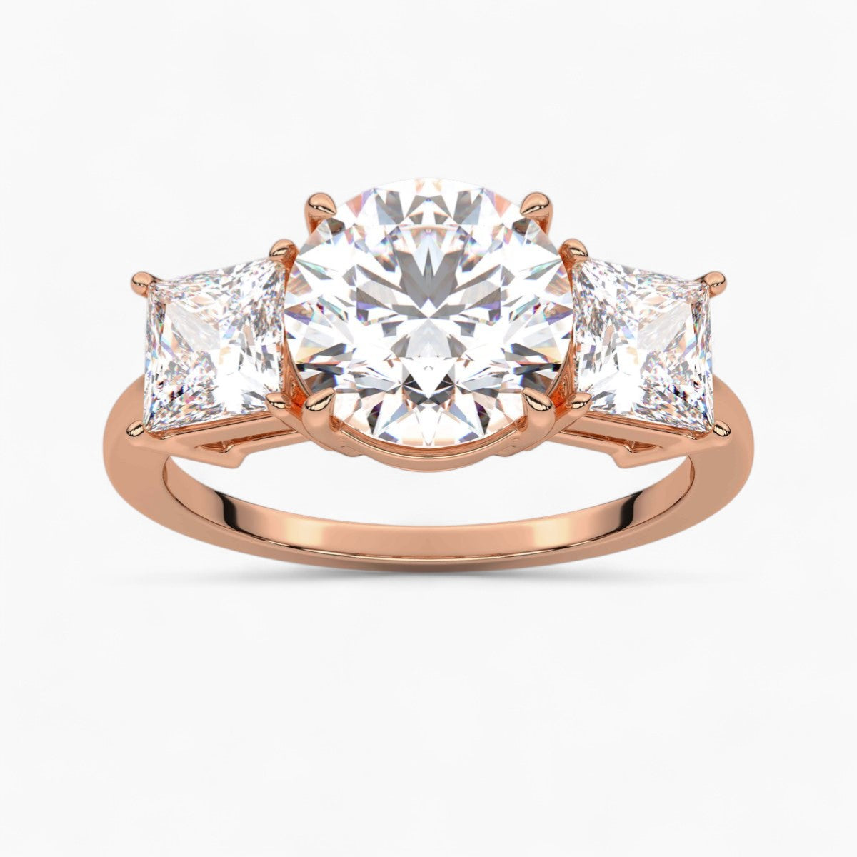 Heart Cut Three Stone Diamond Engagement Ring