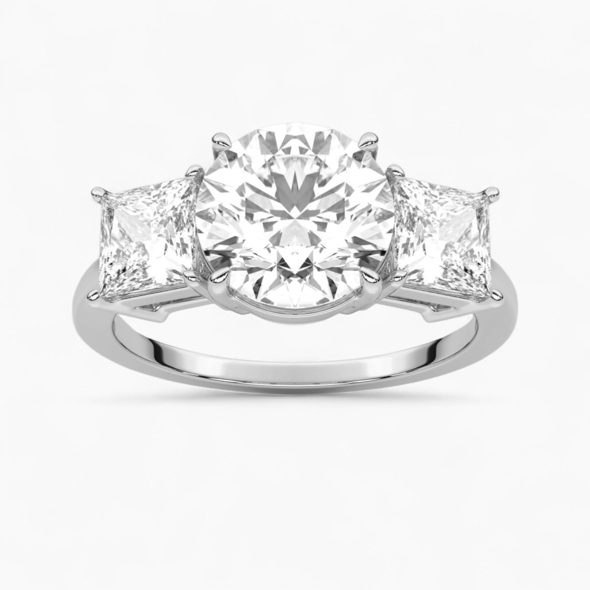 Heart Cut Three Stone Diamond Engagement Ring