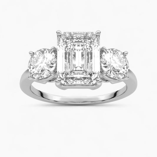 Heart Cut Three Stone Diamond Engagement Ring