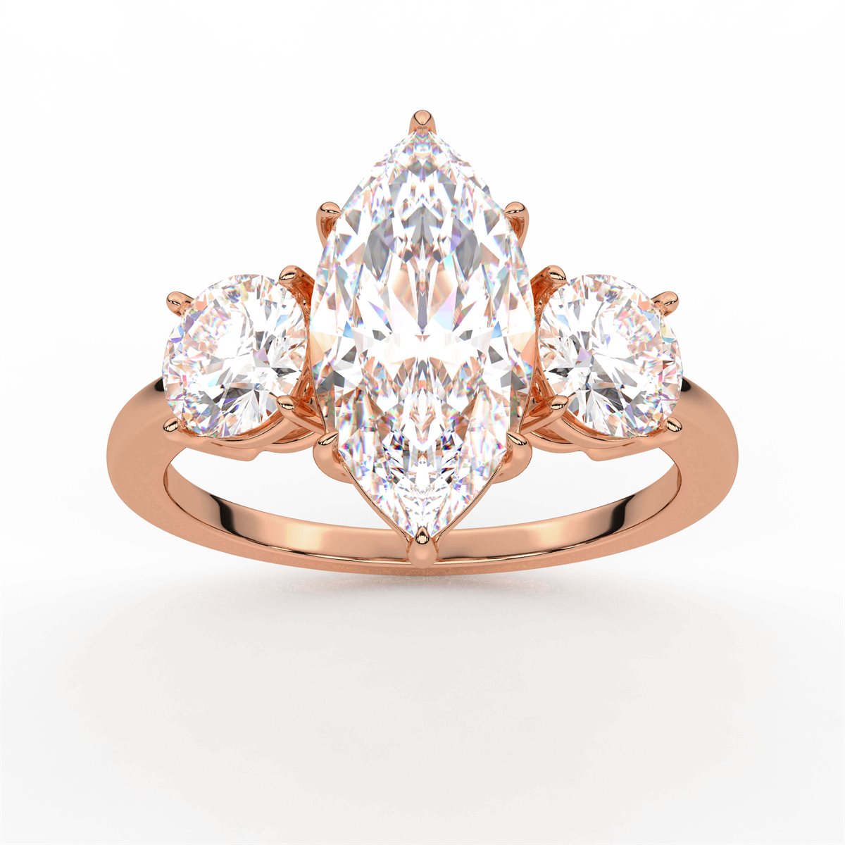 Heart Cut Three Stone Diamond Engagement Ring