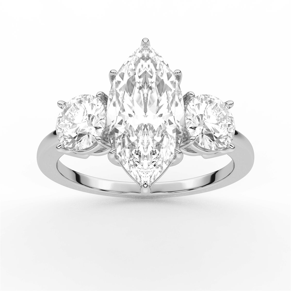 Heart Cut Three Stone Diamond Engagement Ring