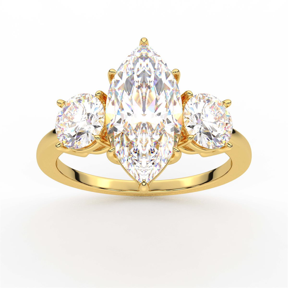 Heart Cut Three Stone Diamond Engagement Ring
