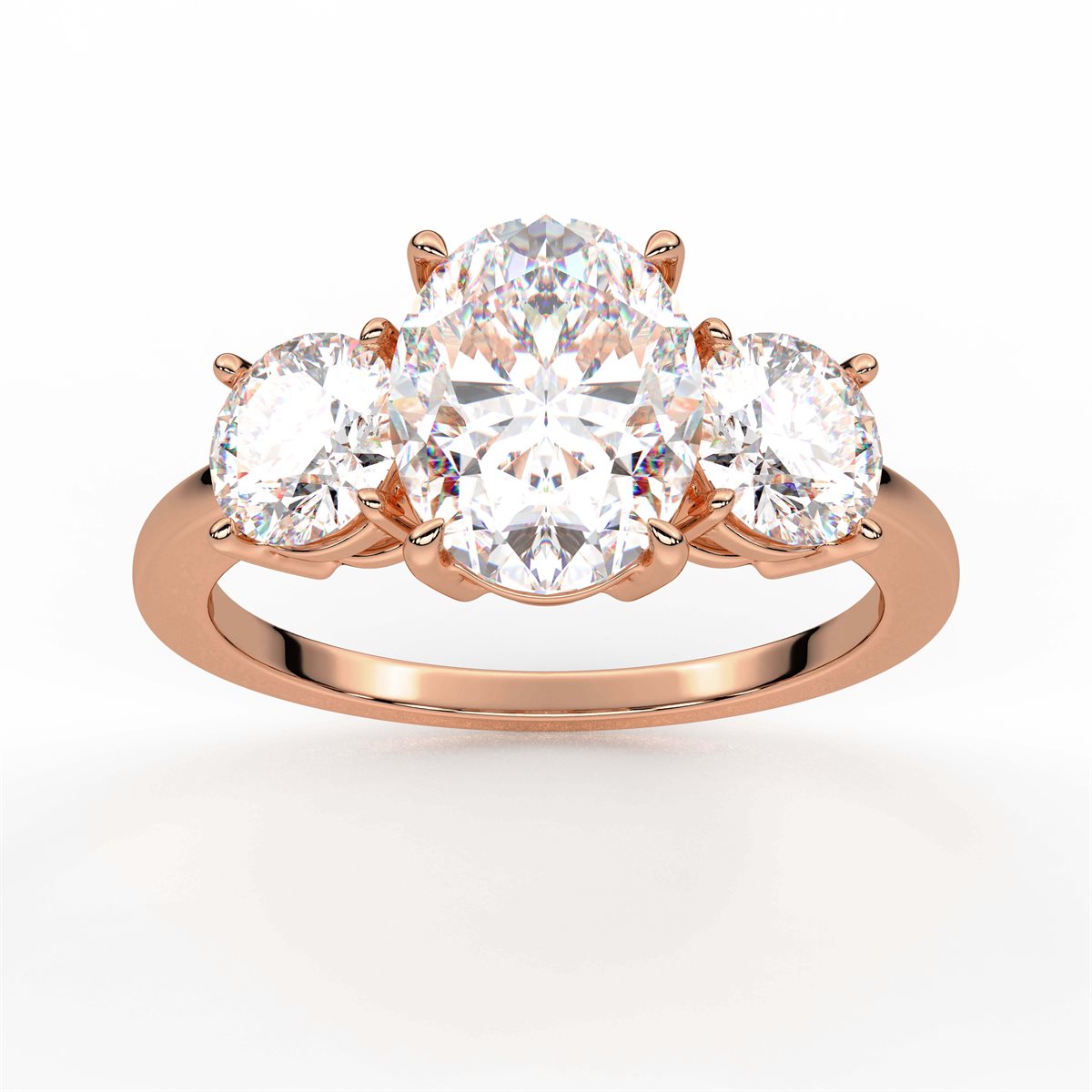 Heart Cut Three Stone Diamond Engagement Ring