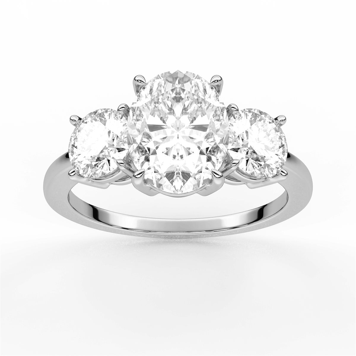 Heart Cut Three Stone Diamond Engagement Ring