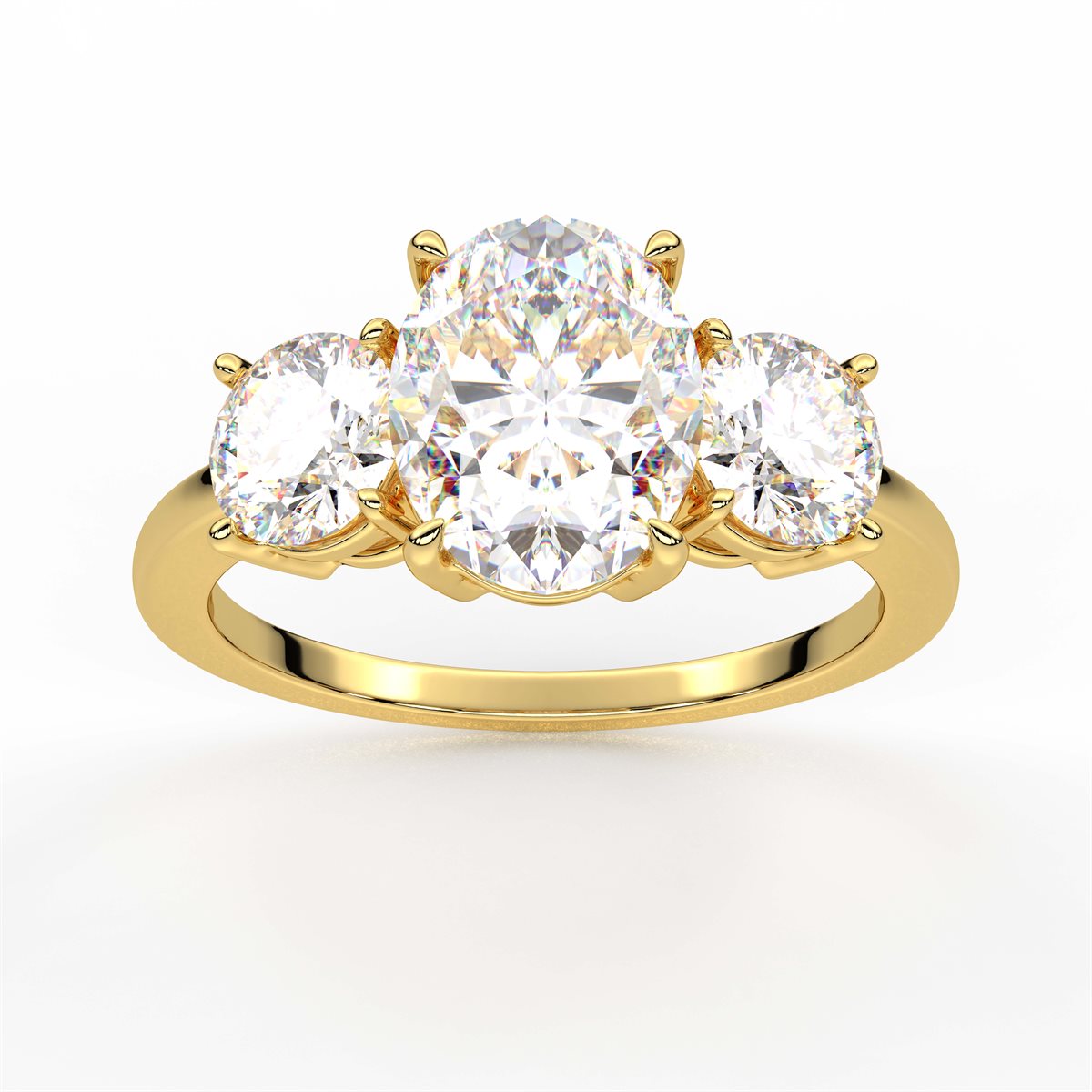 Heart Cut Three Stone Diamond Engagement Ring