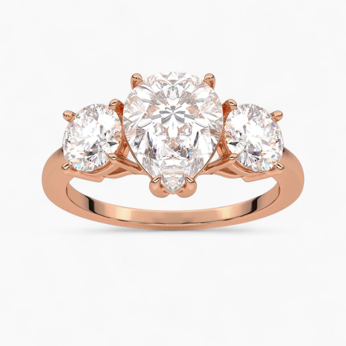 Heart Cut Three Stone Diamond Engagement Ring