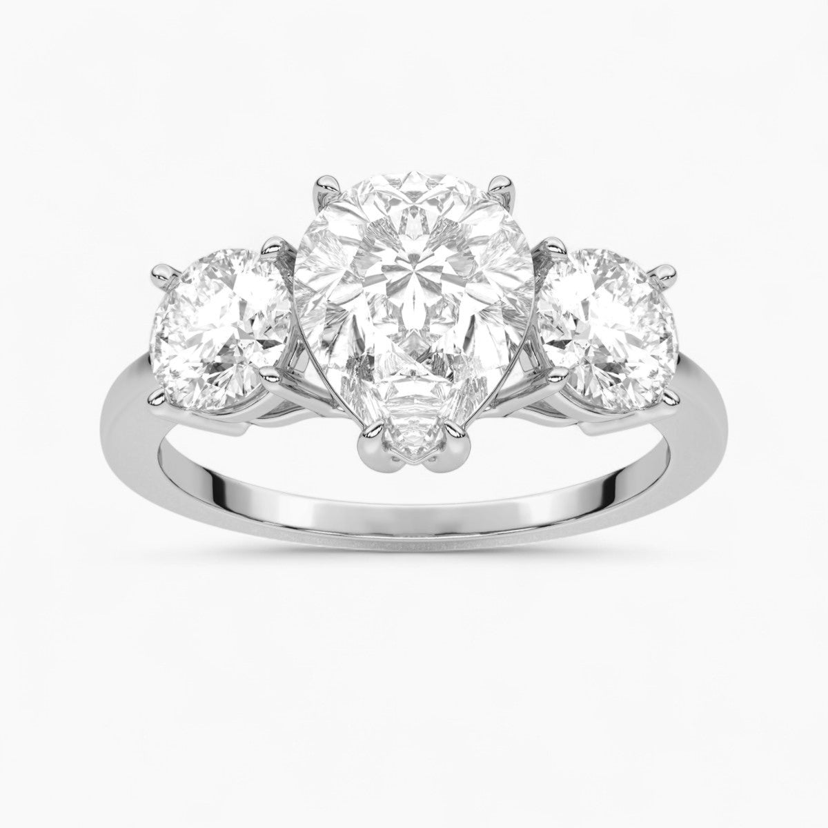 Heart Cut Three Stone Diamond Engagement Ring