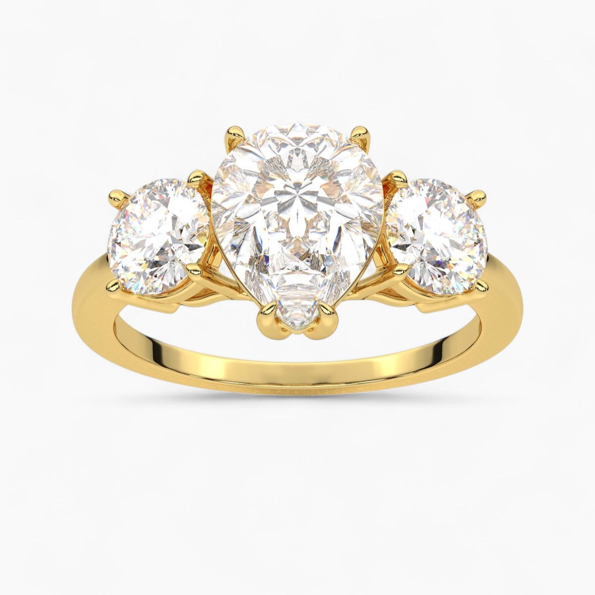 Heart Cut Three Stone Diamond Engagement Ring