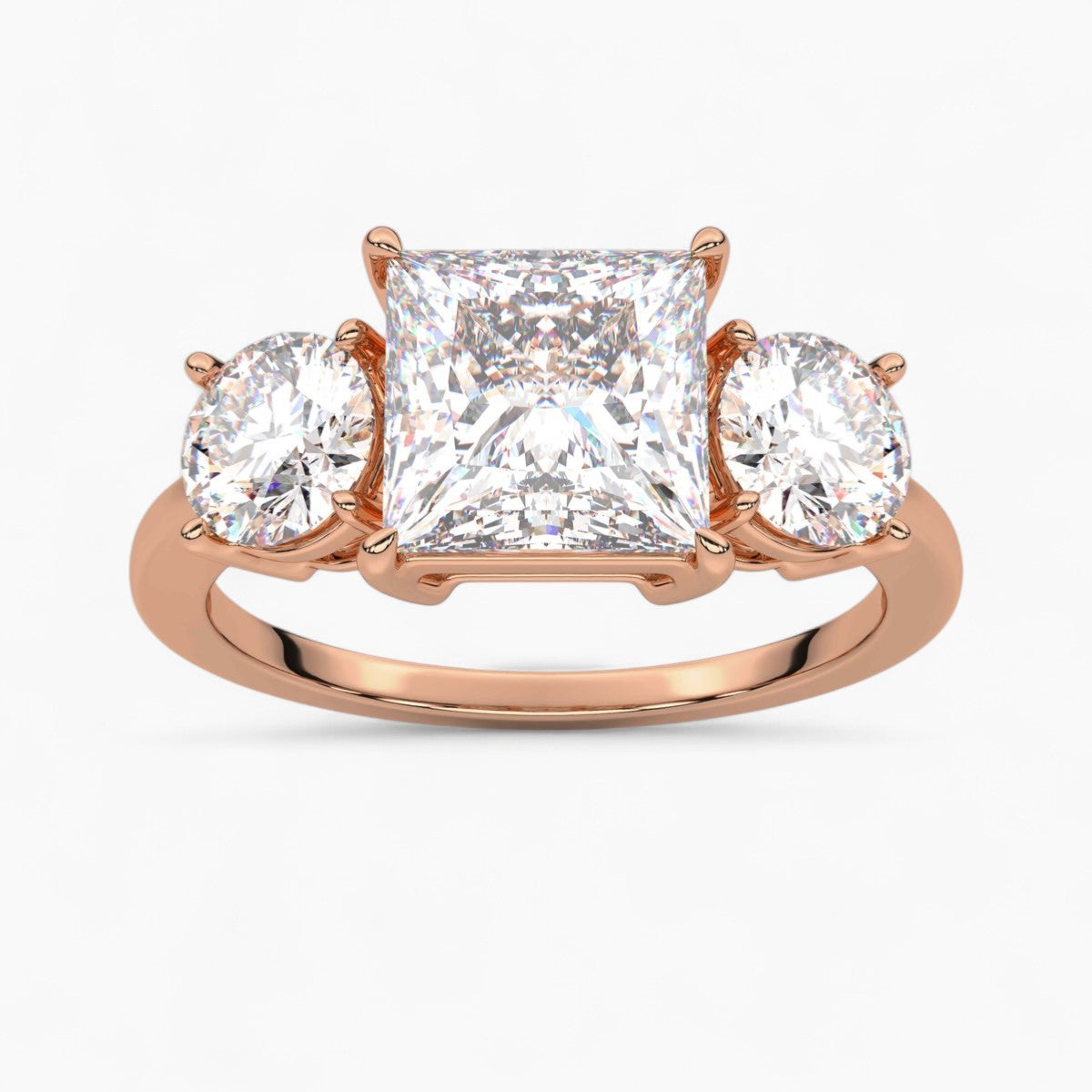 Heart Cut Three Stone Diamond Engagement Ring