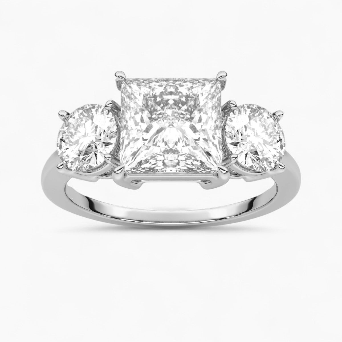Heart Cut Three Stone Diamond Engagement Ring