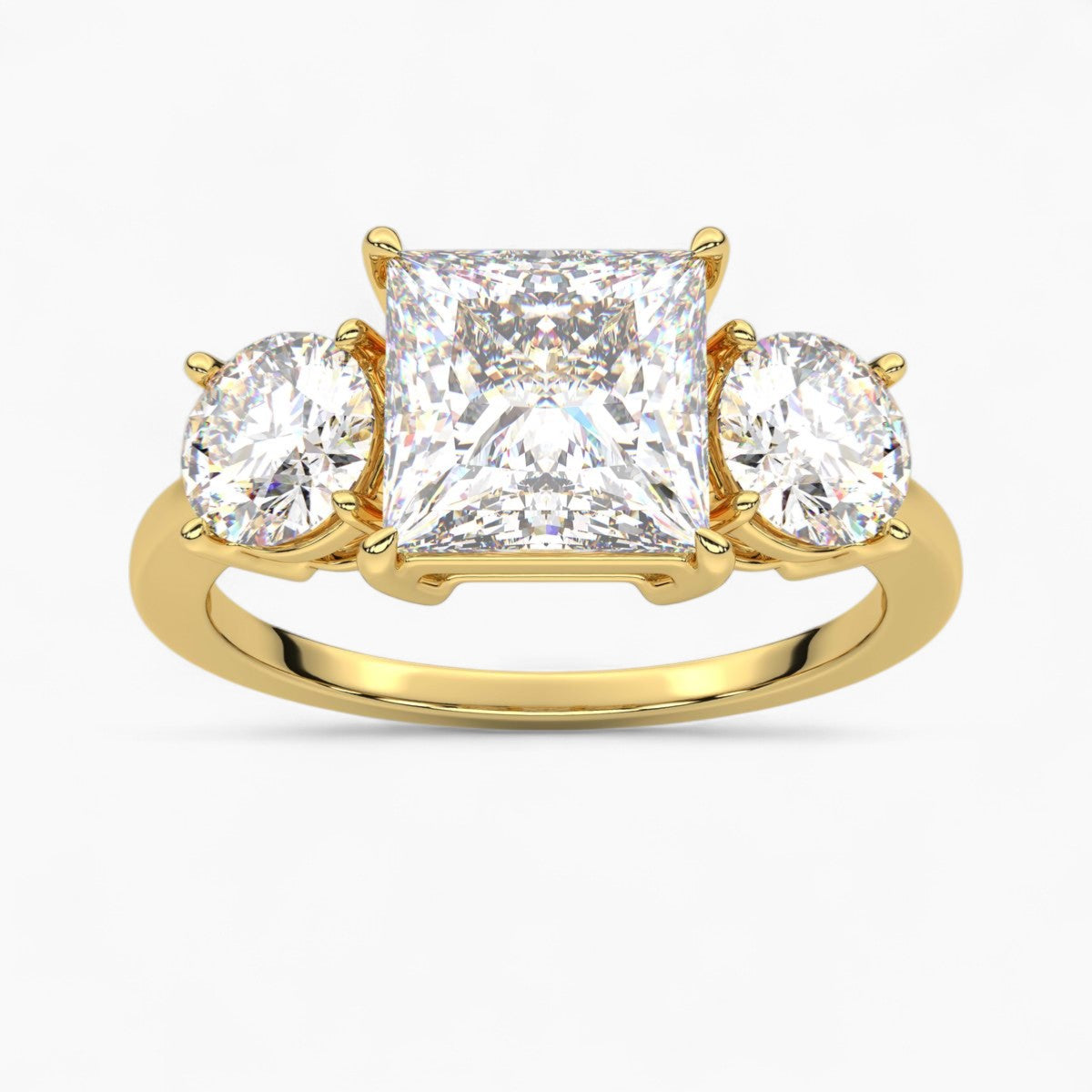 Heart Cut Three Stone Diamond Engagement Ring