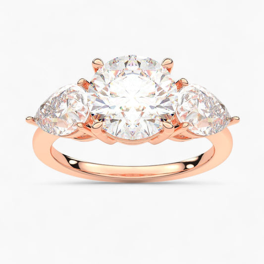 Pear Cut Three Stone Diamond Engagement Ring