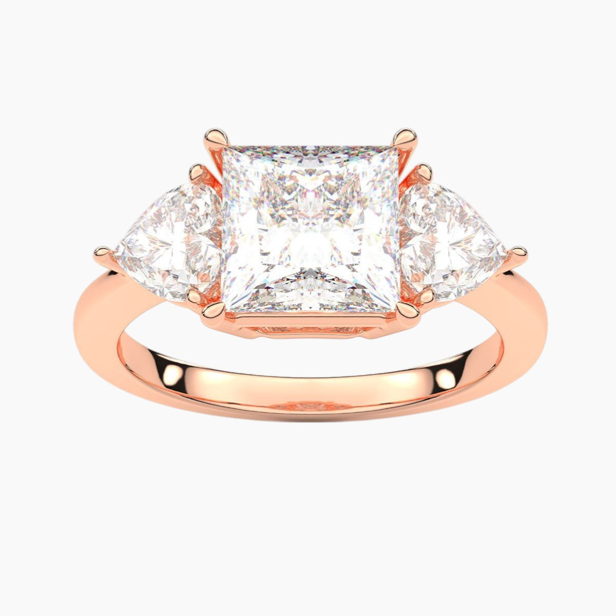 Heart Cut Three Stone Diamond Engagement Ring