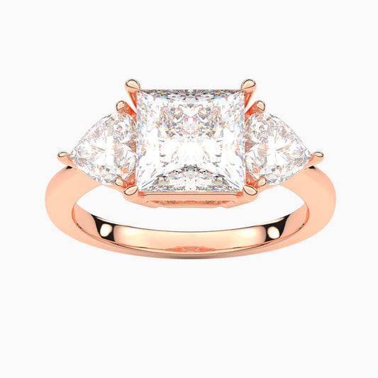 Heart Cut Three Stone Diamond Engagement Ring